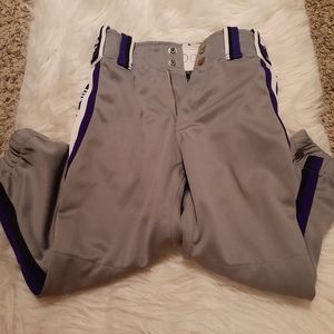 Boombah Softball Pants Gray Purple Black
